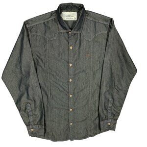 Holland & Sherry Savile Row London Classic Mohair Denim Shirt Long Sleeve Medium